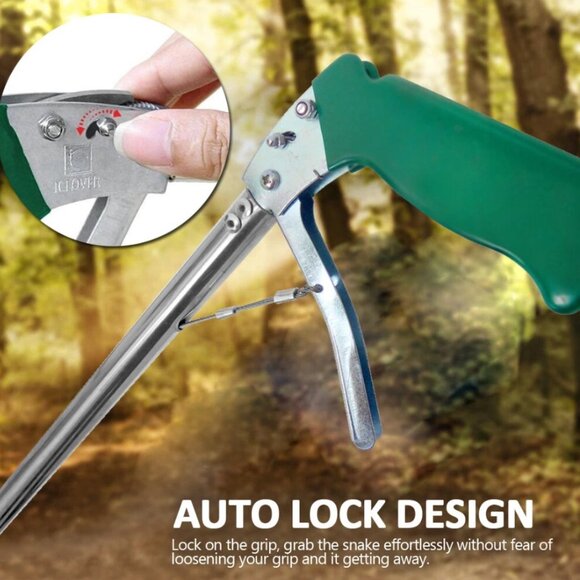 47” Reptile Snake Tongs Catcher Grabber Hook Stick Handling Tool Lock Heavy Duty - Picture 3 of 7